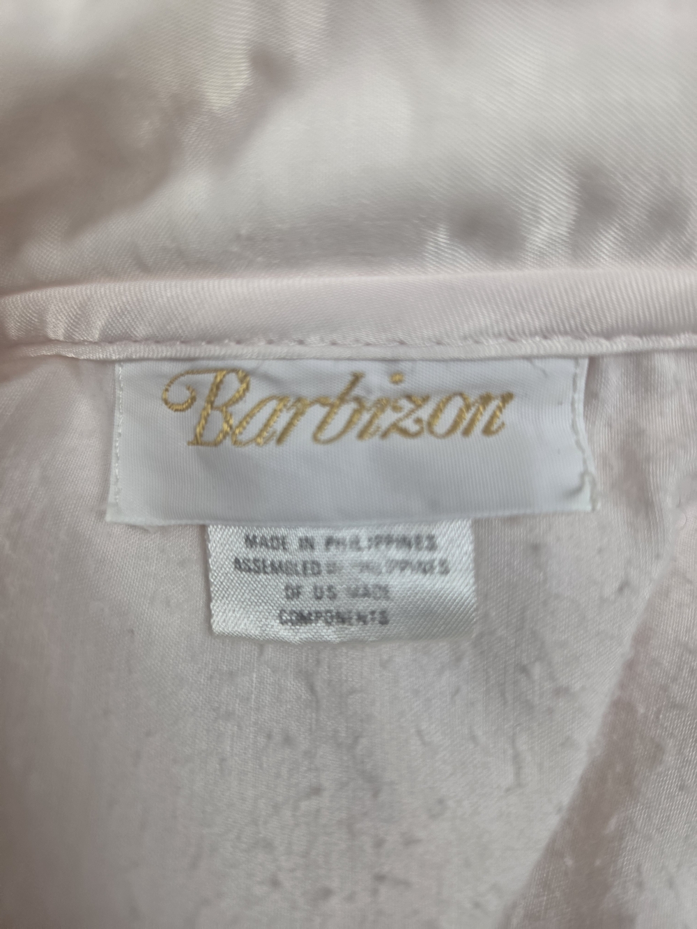 Vintage Long Sleeve Lace-Trim Nightgown - Light Blush - Picture 2 of 9